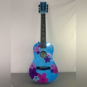 First Act Acoustic 6‎ String Guitar 31” FG3710 Blue Pink Purple White Flowers